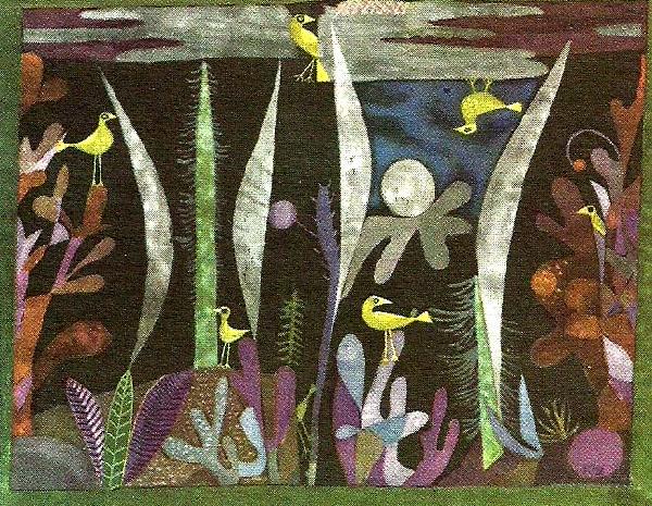 Paul Klee landskap med  gula faglar china oil painting image